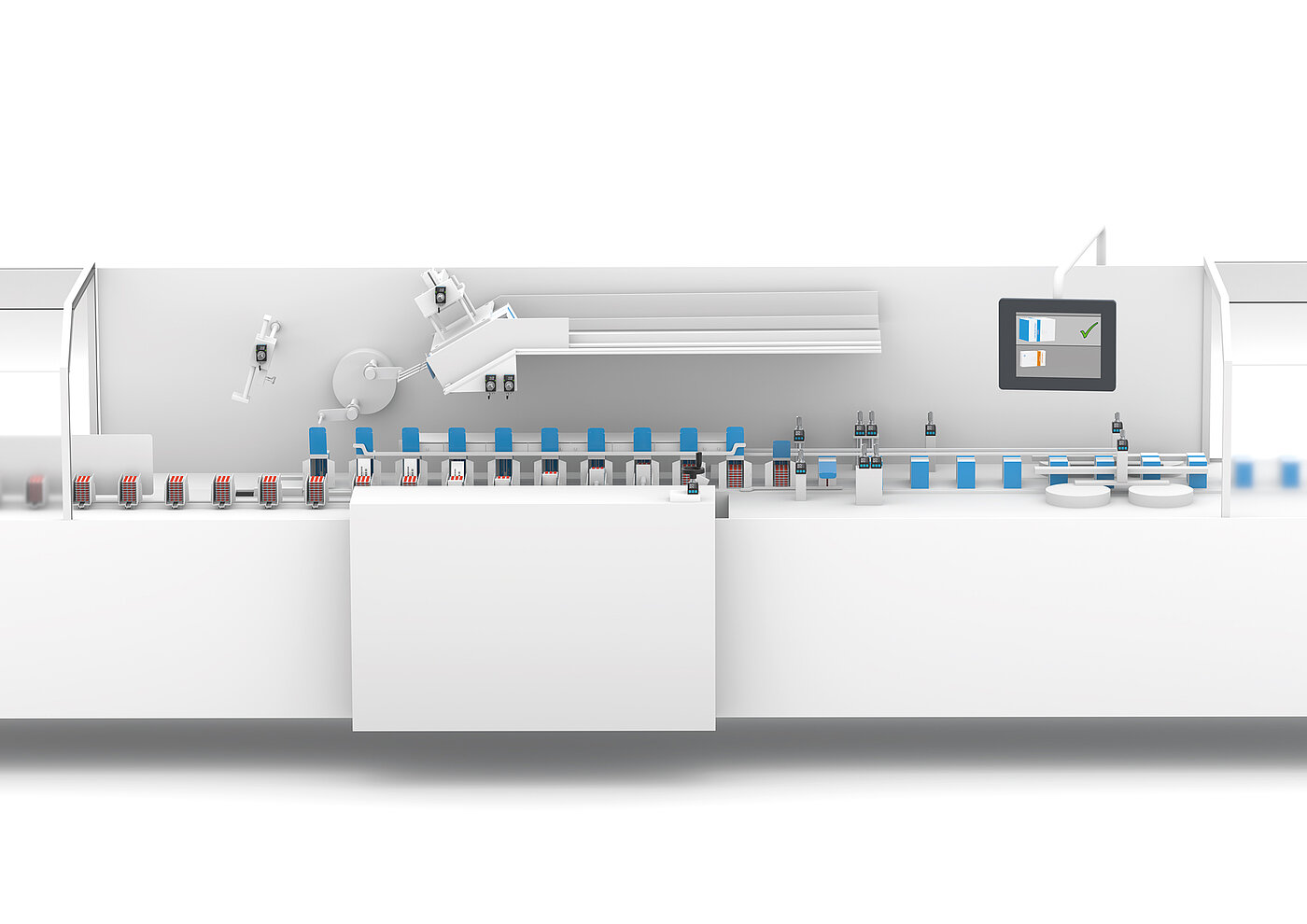  Indicadores de posición SIKO en una máquina enfajadora