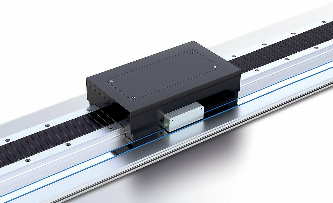 Linearmotor mit SIKO-Encoder für hochpräzises Motorfeedback