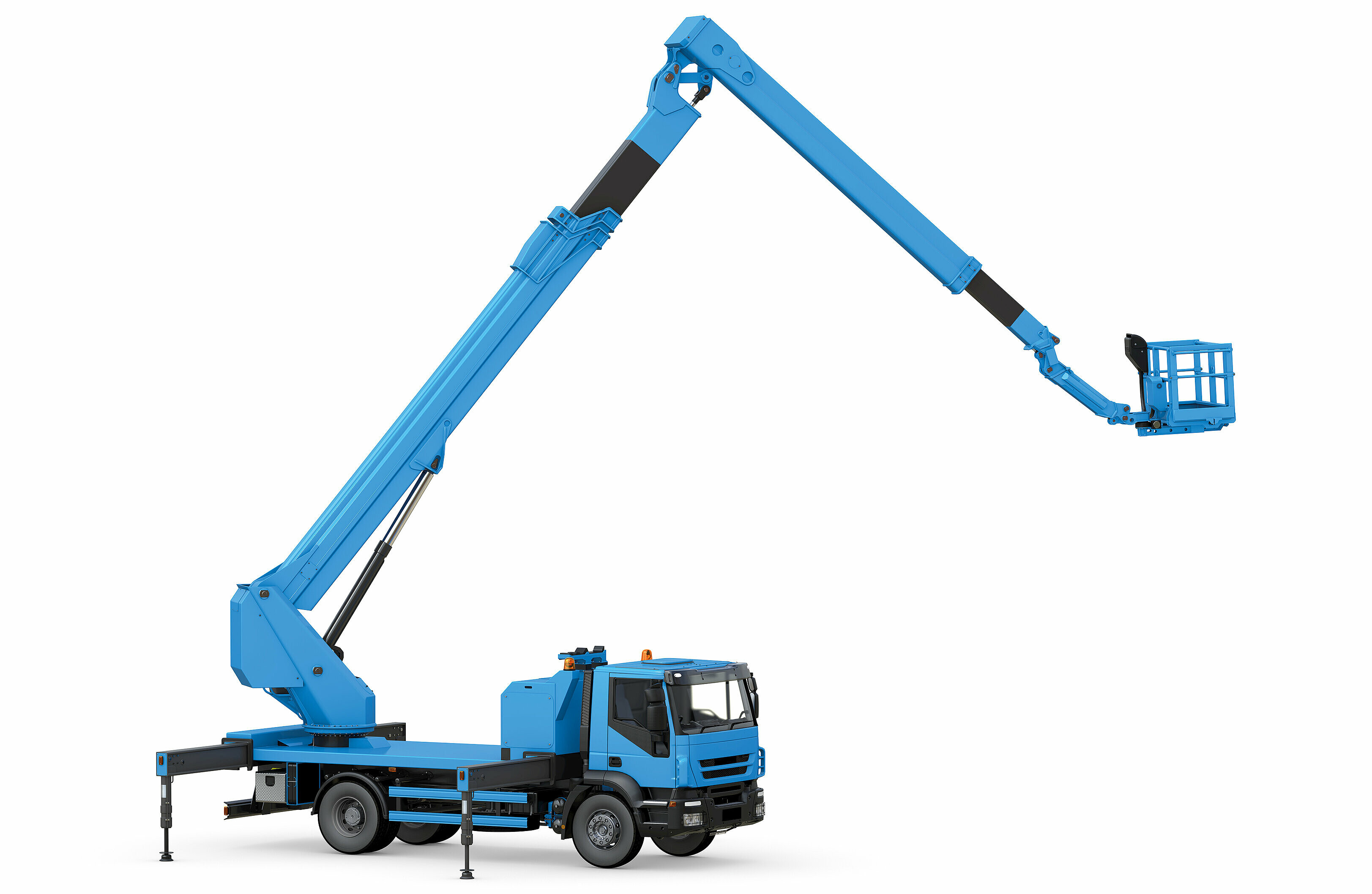 Application model scissor lift in blue