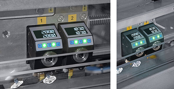 Indicateurs de position SIKO sur la machine d'emballage Rovema