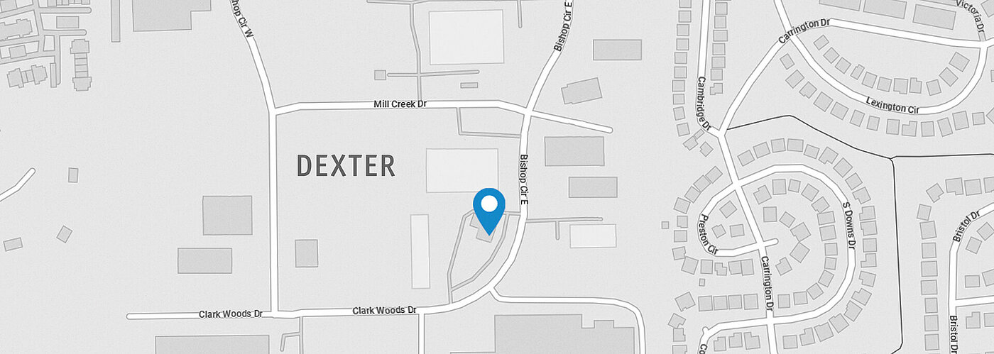 Map with a part of Dexter, Michigan (USA)