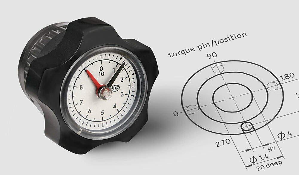 Bouton sur un dessin technique