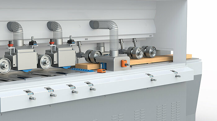 Positioning systems for planing and molding machines by SIKO