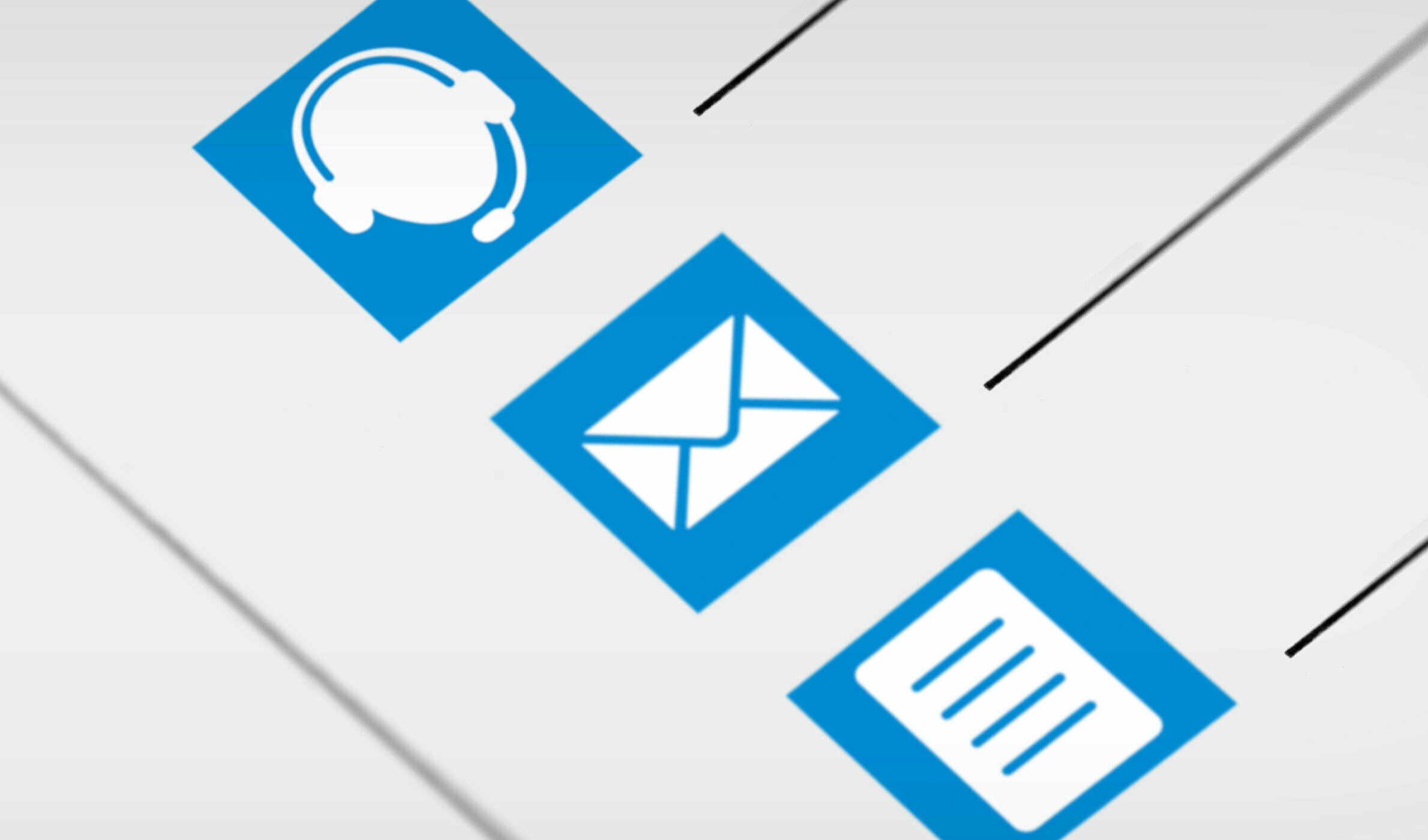 Icônes bleues pour différentes méthodes de contact